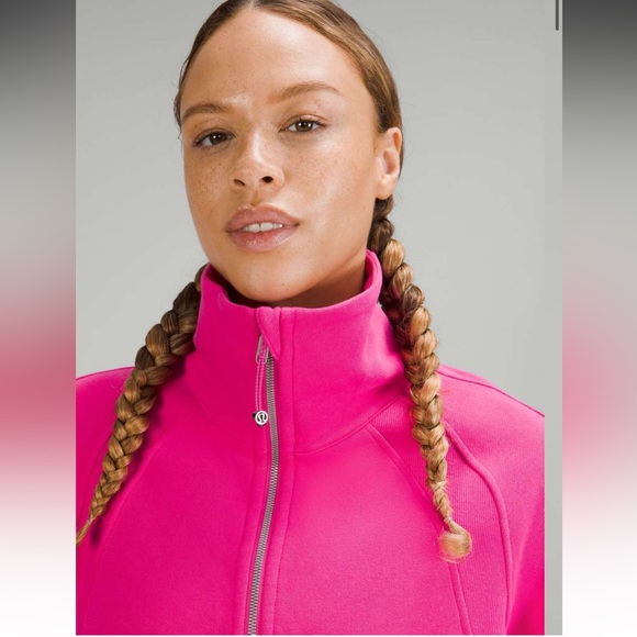 LULULEMON Sonic Pink Scuba Oversized Funnel Neck Half Zip NWOT! SZ M/L - Picture 5 of 8